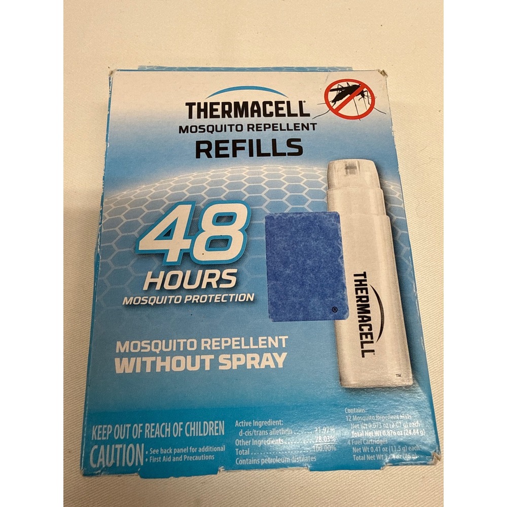 Thermacell Mosquito Repellent Refills 48 Hour Pack 12 Mats 4 Fuel Cartridges